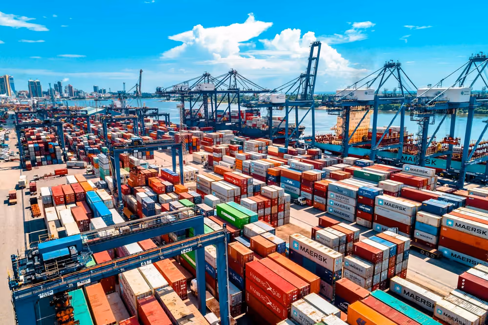 Container terminal handling international freight